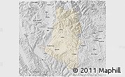 Shaded Relief 3D Map of Xiangyun, desaturated