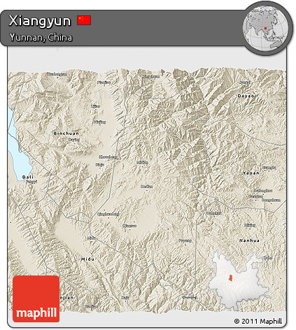 Shaded Relief 3D Map of Xiangyun