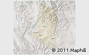 Shaded Relief 3D Map of Xiangyun, lighten, semi-desaturated