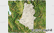Shaded Relief 3D Map of Xiangyun, satellite outside