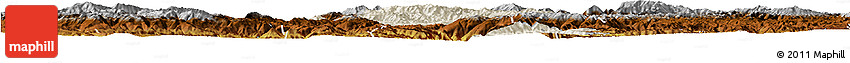 Shaded Relief Horizon Map of Xiangyun, physical outside