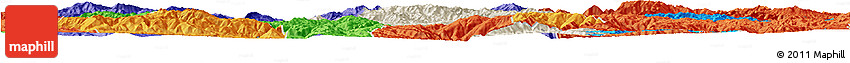 Shaded Relief Horizon Map of Xiangyun, political outside