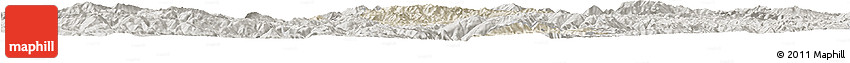 Shaded Relief Horizon Map of Xiangyun, semi-desaturated