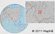 Gray Location Map of Xiangyun, hill shading