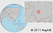 Gray Location Map of Xiangyun