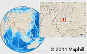 Shaded Relief Location Map of Xiangyun