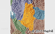 Political Map of Xiangyun, semi-desaturated