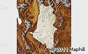 Shaded Relief Map of Xiangyun, physical outside