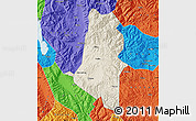 Shaded Relief Map of Xiangyun, political outside