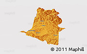 Political Panoramic Map of Xiangyun, cropped outside