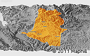 Political Panoramic Map of Xiangyun, desaturated