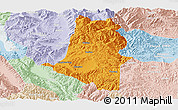 Political Panoramic Map of Xiangyun, lighten