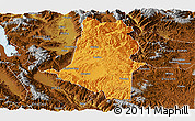 Political Panoramic Map of Xiangyun, physical outside