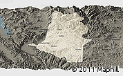 Shaded Relief Panoramic Map of Xiangyun, darken