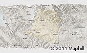 Shaded Relief Panoramic Map of Xiangyun, semi-desaturated