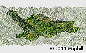 Satellite Panoramic Map of Xinping, lighten