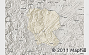 Shaded Relief Map of Yanjin, semi-desaturated