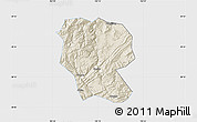 Shaded Relief Map of Yanjin, single color outside