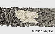 Shaded Relief Panoramic Map of Yanjin, darken