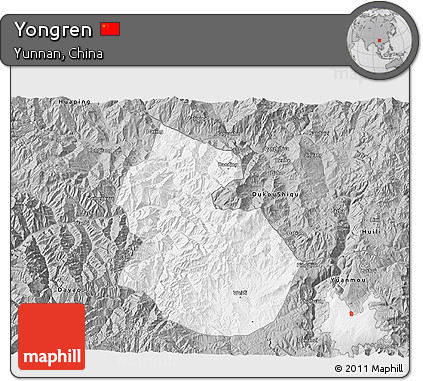 Gray 3D Map of Yongren