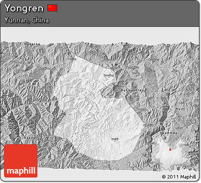 Gray 3D Map of Yongren