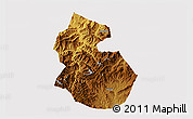Physical 3D Map of Yongren, cropped outside