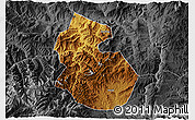 Physical 3D Map of Yongren, darken, desaturated