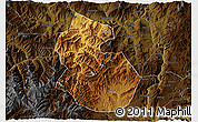 Physical 3D Map of Yongren, darken