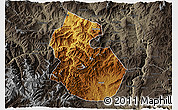 Physical 3D Map of Yongren, darken, semi-desaturated