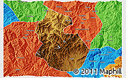 Physical 3D Map of Yongren, political outside