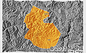 Political 3D Map of Yongren, desaturated