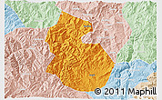 Political 3D Map of Yongren, lighten