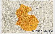 Political 3D Map of Yongren, shaded relief outside
