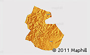Political 3D Map of Yongren, single color outside