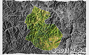 Satellite 3D Map of Yongren, desaturated