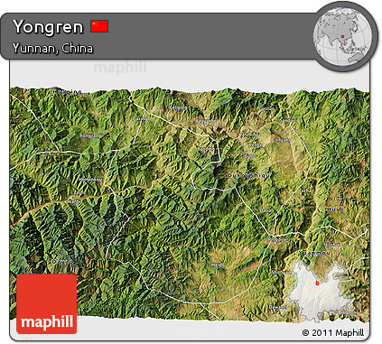 Satellite 3D Map of Yongren