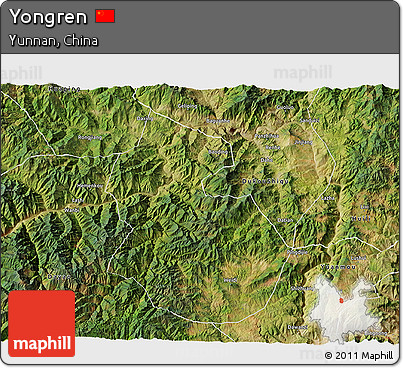 Satellite 3D Map of Yongren