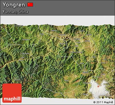 Satellite 3D Map of Yongren