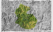 Satellite 3D Map of Yongren, lighten, desaturated