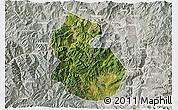Satellite 3D Map of Yongren, lighten, semi-desaturated