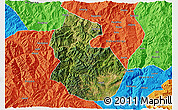 Satellite 3D Map of Yongren, political outside