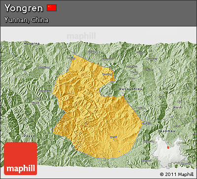 Savanna Style 3D Map of Yongren
