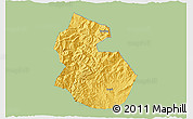 Savanna Style 3D Map of Yongren, single color outside