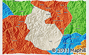 Shaded Relief 3D Map of Yongren, political outside