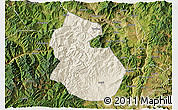 Shaded Relief 3D Map of Yongren, satellite outside