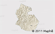 Shaded Relief 3D Map of Yongren, single color outside