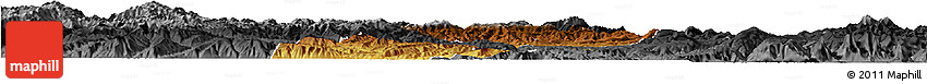 Physical Horizon Map of Yongren, darken, desaturated