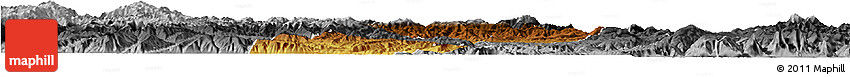 Physical Horizon Map of Yongren, desaturated