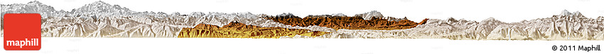 Physical Horizon Map of Yongren, lighten