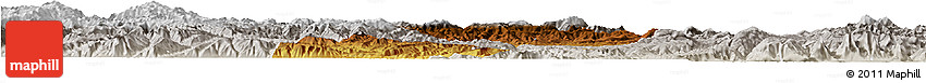 Physical Horizon Map of Yongren, lighten, semi-desaturated